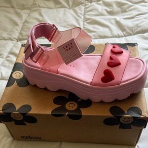 Melissa Kids Pink Heart Strap Sandals